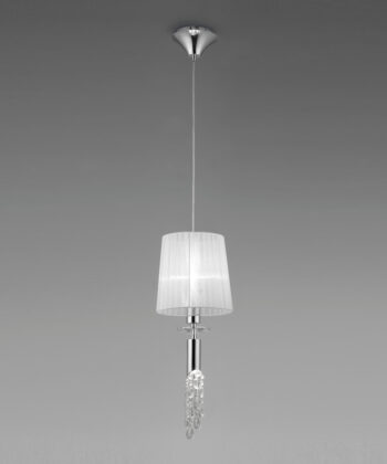 Suspensão Tiffany Cromado e Cristal 2L
