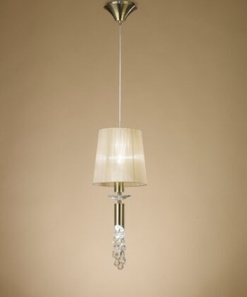 Suspensão Tiffany Oxidado e Cristal 2L