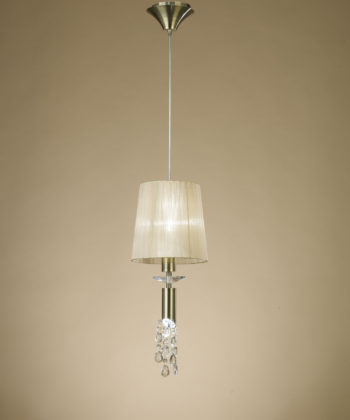 Suspensão Tiffany Oxidado e Cristal 2L