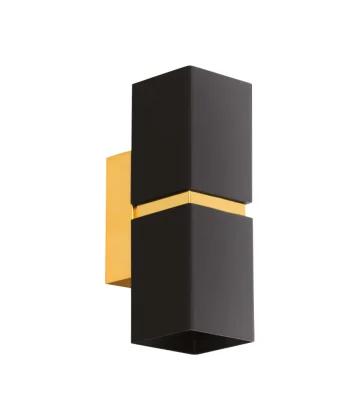 Aplique Passa Quadrado Preto e Dourado 2L