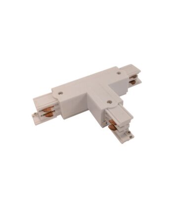 Conector Esquerdo T Branco para Calha Trifásica