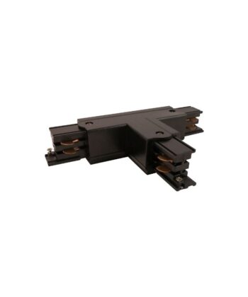 Conector Esquerdo T Preto para Calha Trifásica