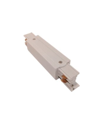 Conector Reto Branco para Calha Trifásica
