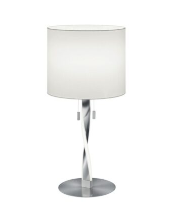 Candeeiro de Mesa Nandor Branco e Cromado
