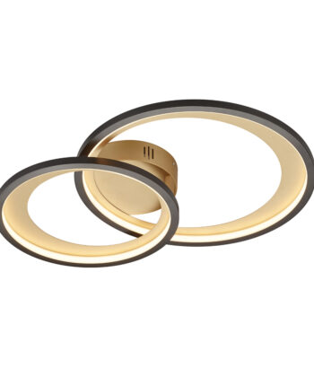 Plafon Granada Preto e Dourado 59cm 2L