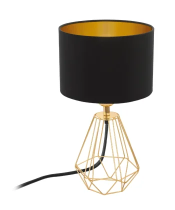 Candeeiro de Mesa Carlton Preto e Dourado 16.5cm