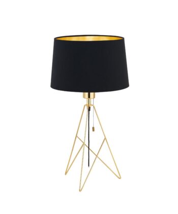 Candeeiro de Mesa Camporale Dourado e Preto