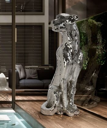 Estatueta Leopardo Prata