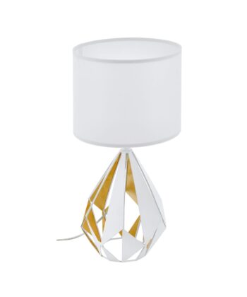 Candeeiro de Mesa Carlton Branco 25cm
