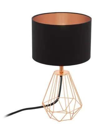 Candeeiro de Mesa Carlton Preto e Cobre 16.5cm
