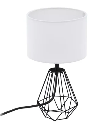 Candeeiro de Mesa Carlton Branco e Preto 16.5cm