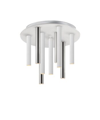 Plafon Varas Branco e Cromado 9L