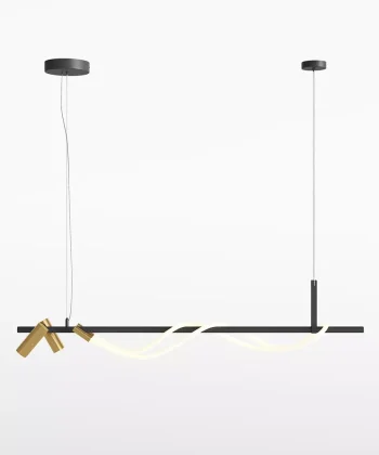 Suspensão Tau Preto e Dourado 140cm