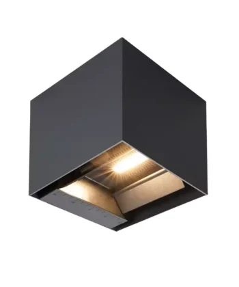 Aplique Solar Quadrado Preto com Sensor