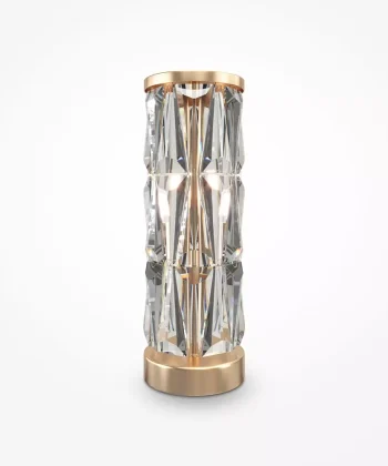 Candeeiro de Mesa Puntes Dourado e Cristal 2L