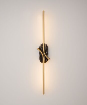 Aplique Renaissance Mármore Preto e Dourado