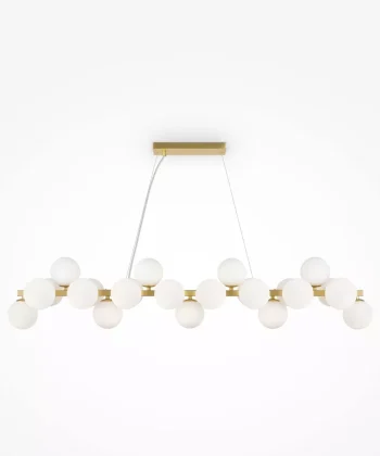 Suspensão Linear Dallas Branco e Dourado 25L