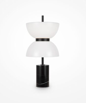 Candeeiro de Mesa Kyoto Branco e Preto
