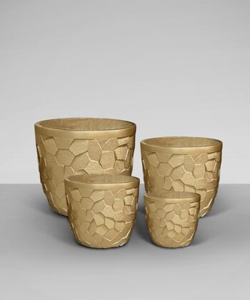 Conjunto 4 Floreiras Ilian Douradas